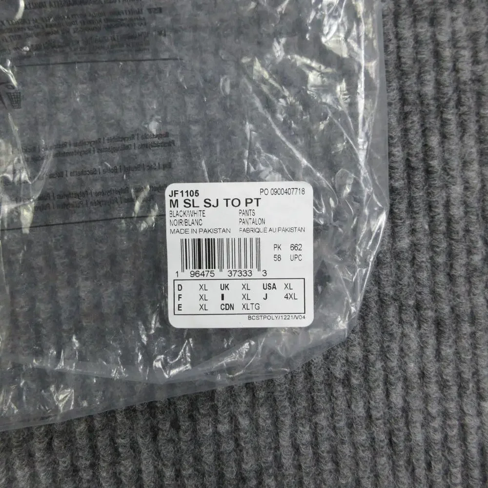 Adidas Pants Mens XL Black Tapered Track Drawstring Pockets 34x30* NWT